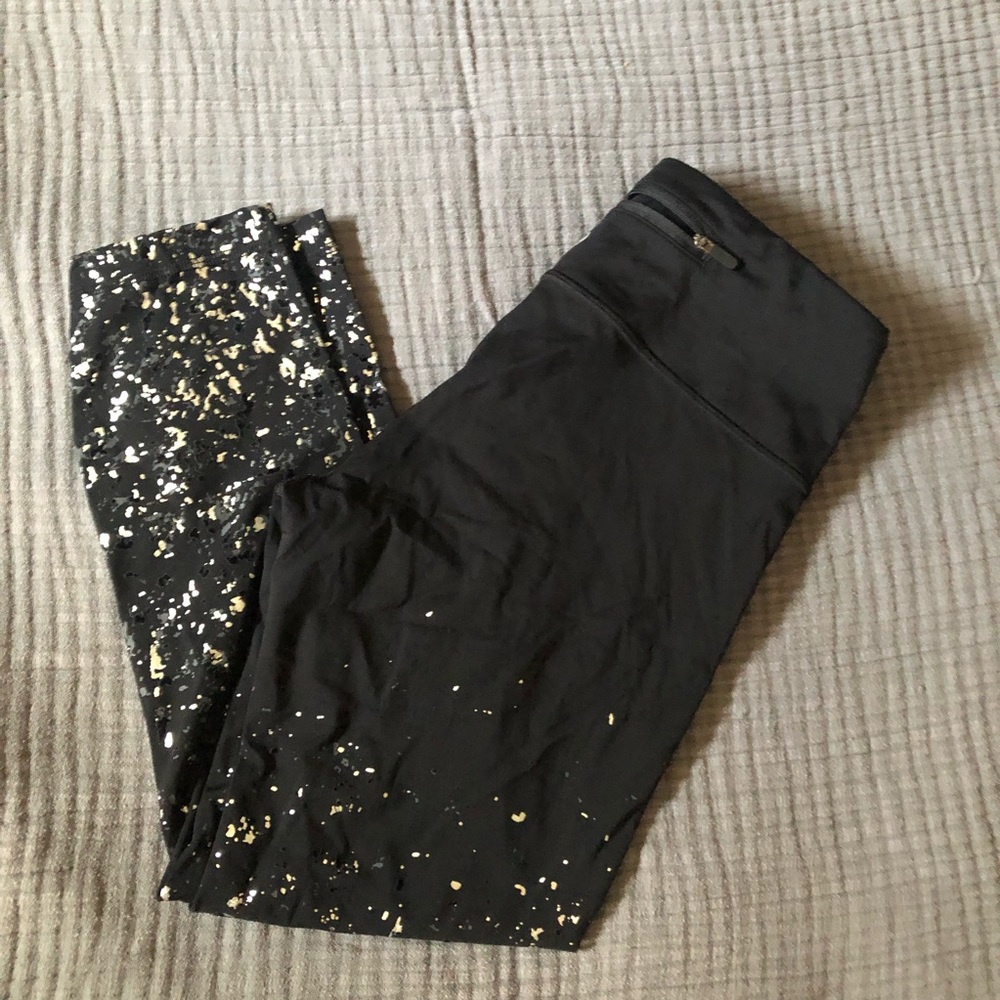 Lululemon metallic speed wunder crop tight